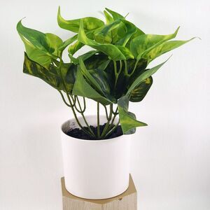 Faux Mini‎ Ivy 10" Potted Plant with Modern White Pot Floral Decor Threshold NEW